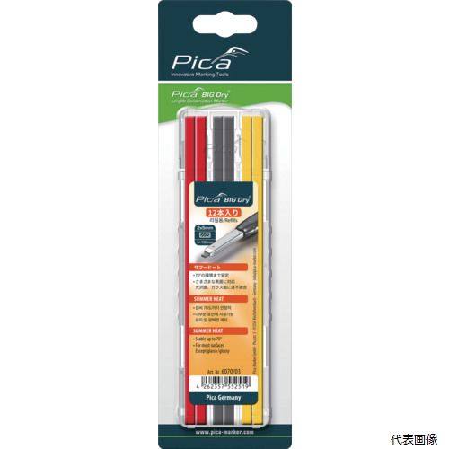 乐天商城 - 【スタンプラリー】 Pica Marker 6070SB03 ピカマーカー 耐熱用替芯 12本入り 黒・赤・黄 ブリスターパック