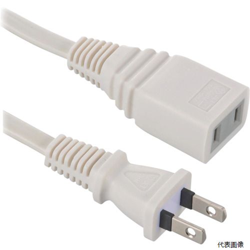 【特長】 ●コンセント周りに熱に強いPBT樹脂使用した、難燃・耐熱ボディです。 ●導線の二重被ふくでコードの強度を向上。 ●耐トラッキング絶縁カバー付です。 【仕様】 ●電線仕様長さ(m)：2 ●電線仕様太さ(［［MM2］］)：4.2×7.6 ●電線仕様芯数(C)：2 ●コンセント仕様定格：15A・125V ●コンセント仕様形状：［［二相2］］ ●コンセント仕様個数：1 ●色：ホワイト ●コンセント数：1 ●プラグ形状：ストレート ●コード長(m)：2 ●AC出力：1500W以下 ●電線種：VFFK 【入数】 ●1本 他のサイズはこちら 在庫のない商品は検索に表示されない場合がございます