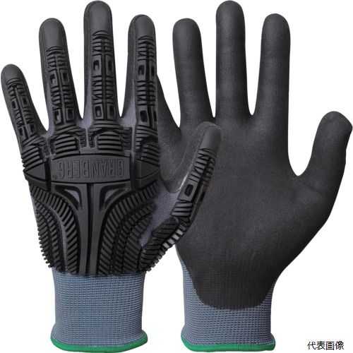 【特長】 ●TPRゴム製の衝撃吸収加工により指先から手の甲全体を衝撃から守ります。 ●耐衝撃性能は国際規格(ANSI/ISEA138)に適合しています。 ●フィット感が高く細かい部品も指先で扱えます。 ●ニトリルコーティングにより油や水に対しても高いグリップ力を発揮します。 ●特殊なニトリルコーティング技術により通気性が良く快適な着け心地です。 【用途】 ●機械整備、コンテナヤード、漁業関連、解体業など。 ●手の甲を保護する必要のある作業に。 【仕様】 ●色：ブラック ●サイズ：M ●ゲージ数：15 ●全長(cm)：22.5 ●手のひら周り(cm)：20.0 ●中指長さ(cm)：7.5 ●厚さ(mm)：1.2 ●リストカラー：オレンジ ●すべり止め：有（ニトリルコーティング） ●EN3882016規格：4131XP ●耐切創レベル：1/X ●ANSI/ISEA138規格：レベル1 【材質／仕上】 ●手の甲：TPRゴム ●手のひら：ニトリルゴムコーティング 【入数】 ●1双 他のサイズはこちら 在庫のない商品は検索に表示されない場合がございます