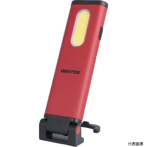 【特長】 ●面発光LEDによるワイドな照射範囲です。 ●GZ-121/GZ-122/GZ-123の後継機種です。 ●ハンディライトとしても使用可能なトップライト搭載です。 ●180度可動式背面マグネット付きフックスタンド搭載です。 ●タイプC充電端子へ変更しています。 ●高演色(RA90)光源使用してます。 【用途】 ●夜間の作業現場や屋内の点検作業に。 【仕様】 ●明るさ(lm)：830(COB強) ●幅(mm)：55 ●奥行(mm)：29 ●高さ(mm)：182 ●使用電池：リチウムポリマー充電池3.7V4600mAh17.02Wh内蔵 ●最大点灯時間(h)：4(COB強) ●充電時間(時間)：6 ●保護等級：耐塵・防滴仕様(IP64準拠) ●明るさ：830lm(COB強)/410lm(COB中)/240lm(COB弱)/60lm(Top) ●点灯時間：4時間(COB強)/9時間(COB中)/12.5時間(COB弱)/40時間(Top) ●照射距離：35m(COB強)/26m(COB中)/19m(COB弱)/9m(Top) ●照射角度：150度 ●使用電池：専用リチウムポリマー充電池3.7V4600mAh ●充電時間：6時間 ●電池寿命：充放電約500回 ●保護等級：IP64(耐塵防滴) ●落下耐久：2m 【材質／仕上】 ●ABS/PC 【セット内容／付属品】 ●Type-Cケーブル(5cm) ●5V/1Aアダプター 【注意】 ●光を直接目に当てないで下さい 【入数】 ●1台 他のサイズはこちら 在庫のない商品は検索に表示されない場合がございます