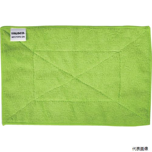 トラスコ MFCT5PA-GN TRUSCO マイクロファイバーカラー雑巾180x280 5枚入 グリーン