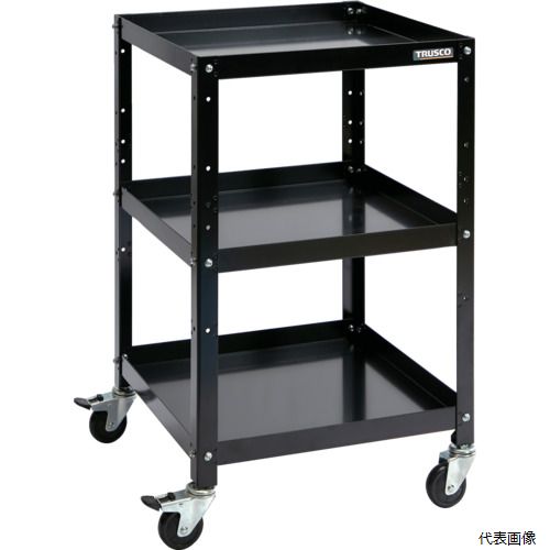 【スタンプラリー】 トラスコ RBW-753 BK TRUSCO ツールワゴン ラビットワゴン 500×500 ゴム車輪 ブラック