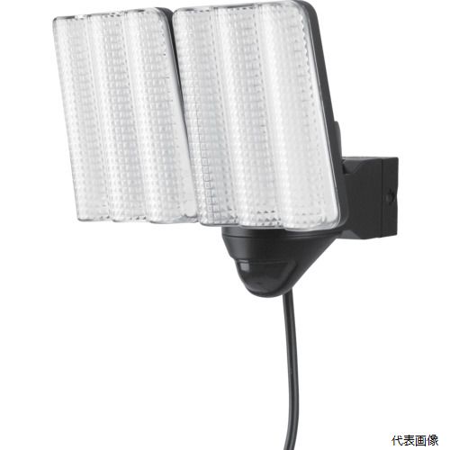 【特長】 ●際立つ明るさと自由自在な可動域。 【用途】 ●玄関・ガレージ・ベランダなどの照明、防犯に。 【仕様】 ●幅(mm)：181 ●奥行(mm)：168 ●高さ(mm)：164 ●光源色：白色 ●使用電球(W)：LED1.0W×52個 ●電源：AC100V ●明るさ(lm)：3000 ●消費電流(W)：約30W ●センサー探知方式：赤外線探知方式 ●センサー探知エリア：約3m時約180°、約12m時約90° ●昼夜切替え設定：昼夜点灯・夜間点灯・OFF ●点灯モード切替え設定：約20秒・約60秒・約20秒点滅・投光器 ●電源コードの長さ：約3m ●設置場所：屋内/屋外（防雨構造） 【セット内容／付属品】 ●本体、L字金具、L字金具キャップ、取付けクランプ、蝶ナット、本体用取付けネジ、コンクリート用スリーブ、取付けプレート、取扱説明書 【注意】 ●本来の用途以外に使用しないでください。 【入数】 ●1台 他のサイズはこちら 在庫のない商品は検索に表示されない場合がございます