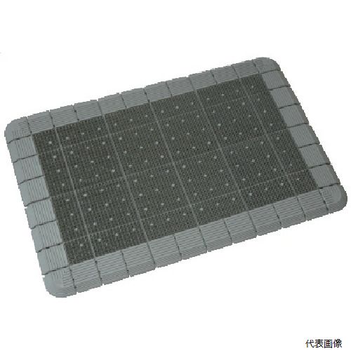 ※この商品はメーカー直送の為「代引き不可」となります ※大型商品のため発送後到着迄に時間がかかる事がございます 　到着日時はお手元の送り状に記載された番号から確認下さい ※日時・時間指定はできません。 【特長】 ●汚れにくくクッション性にすぐれたマットです。 ●巻きやすい設計で、掃除や持ち運びに便利です。 【仕様】 ●色：グレー ●サイズ長辺(mm)：900 ●サイズ短辺(mm)：600 ●厚さ(mm)：21 ●泥抜き穴：あり ●サイズ(mm)：600×900 ●重量(kg)：約2.3 ●泥抜き穴なし 【材質／仕上】 ●エチレン酢酸ビニール樹脂（EVA） 【入数】 ●1枚 他のサイズはこちら 在庫のない商品は検索に表示されない場合がございます　