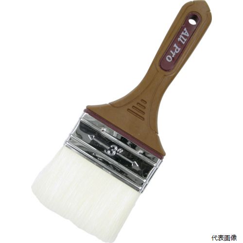 【特長】 ●化繊100％の万能刷毛です。 ●滑らかな塗り心地です。 【用途】 ●水性、油性、万能用。 ●ハケ 【仕様】 ●刷毛幅(mm)：75 ●毛丈(mm)：50 ●玉厚(mm)：13 ●全長(mm)：225 ●適合塗料：水性◎油性△ニス△薬品〇 ●形状：平型 【材質／仕上】 ●毛：化繊 ●柄：ポリプロピレン 【入数】 ●1本 他のサイズはこちら 在庫のない商品は検索に表示されない場合がございます　