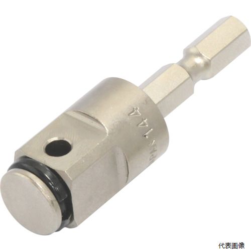 【特長】 ●電動工具（電動ドリルドライバー）でインパクトソケット類を使えるようにするためのアダプターです。 ●リング＆ピン穴タイプです。 【仕様】 ●差込角(mm)：12.7 ●軸寸法(mm)：6.35 ●全長(mm)：54 ●18Vインパクト対応 【材質／仕上】 ●構造用鋼 【入数】 ●1個 他のサイズはこちら 在庫のない商品は検索に表示されない場合がございます　