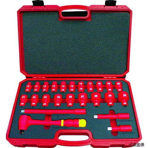 トラスコ TZSW4-24S TRUSCO 絶縁ソケットレンチセット(6角タイプ)差込角12.7mm