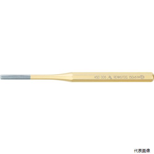 【特長】 ●高品質の鋼材を使用した平行ピンポンチです。 ●抜群の耐久性と高い作業性を発揮します。 【仕様】 ●全長(mm)：150 ●幅(mm)：10 ●先端径(mm)：4 ●外径(mm)：10 ●八角胴タイプ 【材質／仕上】 ●クロムバナジウム鋼 【入数】 ●1本 他のサイズはこちら 在庫のない商品は検索に表示されない場合がございます　