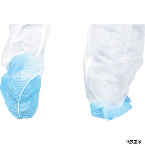 トラスコ TSCS-400B TRUSCO シューズカバー 50足入 ブルー 滑り止め付