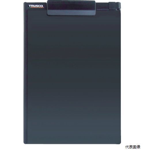 TRUSCO TCBM-A4E-BK ペンホルダー付クリップボード(マグネット付) A4縦 黒