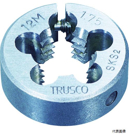 TRUSCO T38D-12X1.75 丸ダイス 38径 M12X1.75 (SKS)
