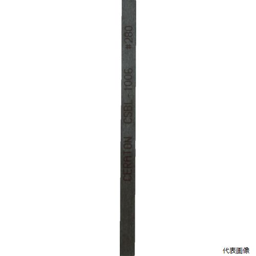 【特長】 ●面粗度に特化したセラミック砥石です。 ●従来の砥石とは構造が違い、砥粒ではなく均一性の高いアルミナ繊維を採用しているため、砥粒の脱落がなく目詰まりしません。 【用途】 ●放電加工や切削加工後の表面仕上げに。 【仕様】 ●粒度(#)：280 ●長さ(mm)：100 ●幅(mm)：10 ●厚さ(mm)：1 ●色：ブラック 【入数】 ●1個 他のサイズはこちら 在庫のない商品は検索に表示されない場合がございます　