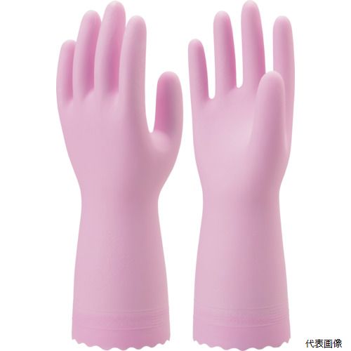 【スタンプラリー】ショーワグローブ NHMIU-MP SHOWA 塩化ビニール手袋 ナイスハンドミュー薄手 ピンク Mサイズ