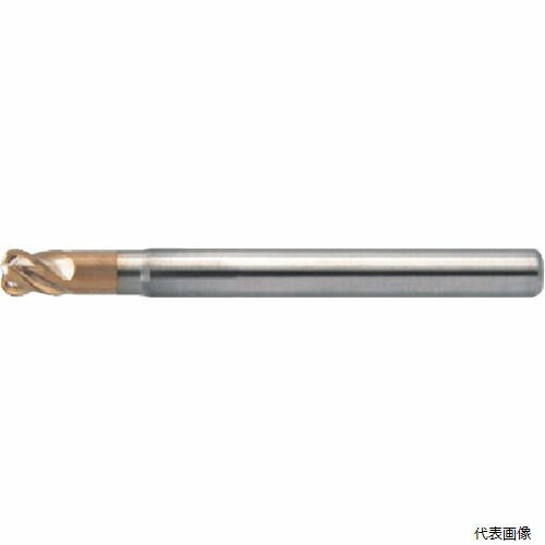 【特長】 ●コーナRサイズの最適化により、通常よりも大きなピックフィードでの加工を実現しました。 ●シームレスラジアス形状です。 ●65HRCまでの高硬度材も加工可能です。 ●外径公差：0/-0.02(D≦6)、-0.01/-0.03(D≧8)です。 ●全長を短くし、工具突き出し長を抑えることでより高速・高精度加工が行えます。 【用途】 ●被削材：プリハードン鋼、焼き入れ鋼(〜55HRC)（〜60HRC)(〜65HRC)、鋳鉄。 【仕様】 ●刃数ZEFP(枚)：4 ●切削径DC(mm)：2 ●コーナ半径RE(mm)：0.3 ●最大切込みAPMX(mm)：2 ●機能長さLF(mm)：45 ●シャンク径DCON(mm)：4 ●コーナ半径(mm)：0.3 ●シャンク径(mm)：4 ●刃径(mm)：2 ●刃数(枚)：4 ●刃長(mm)：2 ●全長(mm)：45 ●有効長(l)：6 ●外径(D)：2 ●シャンクテーパ角(Bta)(°)：16 ●HARDMAX ●ねじれ角45° ●4枚刃ロングネックラジアスエンドミルHRRS-S 【材質／仕上】 ●超微粒子合金（スーパーMG） ●超硬微粒子合金（スーパーMG） 【注意】 ●シャンクテーパ角は目安です。 ●ワークとの干渉が心配な場合は必ず実測して確認してください。シャンク部とワークの接触にご注意ください。 【入数】 ●1本 他のサイズはこちら 在庫のない商品は検索に表示されない場合がございます