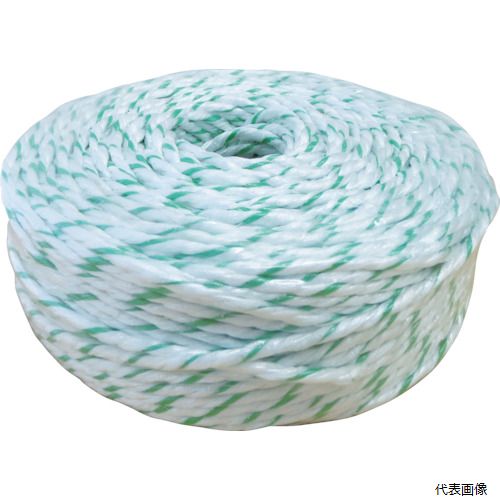 【スタンプラリー】司化成工業 PY-15-100 ツカサ ペッピーロープ 色白／緑 線径5mm 長さ100m