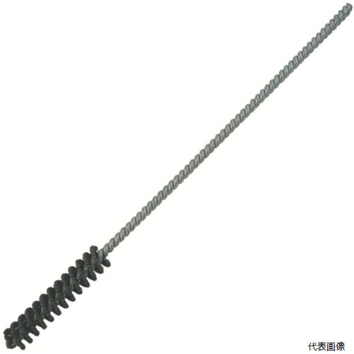 【特長】 ●シャフトから出ているファイバー樹脂製の足に人口砥粒を焼結させた玉をつけた構造です。 ●足がナイロン樹脂で弾力性に富み、ワークの内面のバリ、凹凸のあるワークの内面も研磨可能です。 【用途】 ●SC（シリコンカーバイト）ワークの材質が比較的硬いもの（鋳鉄、炭素鋼、焼き入れした鉄など） ●AO（酸化アルミナ）ワークの材質が比較的柔らかいもの（アルミニウム、ステンレス、銅など）＜粗い粒度＞＃60、120、180、主にバリ取り用＜細かい粒度＞＃240、320、600、主に研磨用＜LAルビゲートアルミナ＞＃1000相当（鏡面仕上用）（＃20、＃40、＃80、＃400、＃800、は特注品として申し受けます） ●各種機器・部品の円筒部内面のバリ取り、研磨、仕上げ、面取り。 ●内燃エンジン・油圧シリンダーほか各種シリンダーのホーニング仕上げ。 ●チューブ、パイプ内面の錆落とし、研掃、研磨。 【仕様】 ●全長(mm)：203 ●軸径(mm)：4.3 ●適合内径(mm)：12.0〜13.5 ●砥粒：シリコンカーバイド ●砥粒部長さ(mm)：63 ●回転数は、ワークによって異なるがおよそ300〜1200rpmの間で使用 ●作業時間はワークの材質および使用目的によって異なるが目安として10〜20秒、往復運動は目安として2秒に1往復位 ●研削液は、水溶液(ソリューブタイプ)またはスピンドル油を使用 ●使用工具：電動ドリル、ボール盤、マシニングなど 【材質／仕上】 ●砥粒：シリコンカーバイド ●シャフト：亜鉛メッキ線 ●ブラシ部：ナイロン 【注意】 ●216mm〜914mm用迄規格がございます。又規格外も申し受けますので、お問い合わせ下さい。 【入数】 ●1本 他のサイズはこちら 在庫のない商品は検索に表示されない場合がございます　