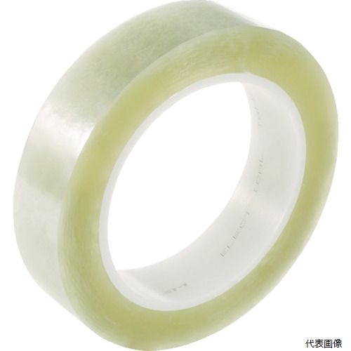 【特長】 ●汎用タイプの絶縁テープです。 ●重ね貼りが可能です。 【用途】 ●透明性が必要な用途に。 ●トランス・コイルの電気絶縁用。 ●電子部品の絶縁用途。 【仕様】 ●色：透明 ●幅(mm)：50 ●長さ(m)：66 ●厚さ(mm)：0.06 ●粘着力：3.3N/10mm ●引張強度：44N/10mm ●耐熱区分：130℃ ●UL規格対応(FileE17385) ●UL温度定格：130℃ ●非難燃性 【材質／仕上】 ●基材：ポリエステルフィルム ●粘着剤：アクリル系 【注意】 ●商品特性上、細幅の商品についてはテープ本体と巻き芯にずれが生じている場合がございますが、品質には問題ございません。 【入数】 ●1巻 他のサイズはこちら 在庫のない商品は検索に表示されない場合がございます　
