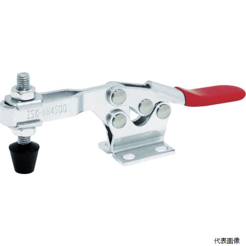 育良精機 ISK-HH4500 育良 下方押え型トグルクランプ スチール 水平ハンドル(31112) クランプアーム移動角度90° フランジベース 締付力2.27kN