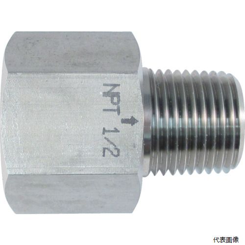 アソー NF-8444 ASOH ステンレス製 変換内外ソケット 外NPT1／2×内PT1／2