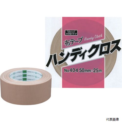 【特長】 ●手で簡単に切れますので作業効率がアップします。 ●糊厚があるので粗面によくなじみます。 ●重ね貼りができ、油性インクで文字が書けます。 【用途】 ●軽〜中梱包用。 【仕様】 ●色：クリーム ●幅(mm)：50 ●長さ(m)：25 ●厚さ(mm)：0.26 ●テープカット条件：手で切断可能 ●粘着力(N/10mm)：3.9 ●引張強度(N/10mm)：52.7 【材質／仕上】 ●基材：スフ織布 ●粘着剤：ゴム系 【注意】 ●人体には、直接貼らないで下さい。かぶれるおそれがあります。 ●電気絶縁用には使用しないで下さい。 ●貼る面のホコリ、油、水などは、きれいに取り除いて下さい。 ●テープは、直射日光の当たらない涼しい場所に保管して下さい。 【入数】 ●1巻 他のサイズはこちら 在庫のない商品は検索に表示されない場合がございます