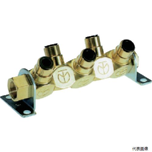 千代田通商 5MM2-08 チヨダ エア分岐管 フリージョイント4 5WAY 適用チューブ8mm ネジサイズRc3／8 二面幅21mm