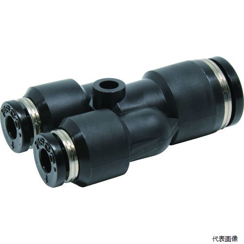 【特長】 ●機種により取付け後、チューブの取出角度が変えられます。 ●条件により、水を流すことも可能です。 ●機種を豊富に取り揃え、あらゆる空気圧配管に対応します。 ●最高使用圧力(MPa)：1.0 ●使用流体：空気、水(条件あり) ●適合チューブ外径D1(mm)：8 ●適合チューブ外径D2(mm)：4×4 ●使用温度範囲(℃)：0〜60（凍結なきこと） ●使用温度範囲：0〜60℃(凍結なきこと) ●最高使用圧力：1MPa ●使用真空圧力：-100kPa 【材質／仕上】 ●本体：黄銅+無電解ニッケルメッキ+ポリブチレンテレフタレート(PBT) ●シールゴム：ニトリルゴム(NBR) 【入数】 ●1個 他のサイズはこちら 在庫のない商品は検索に表示されない場合がございます　