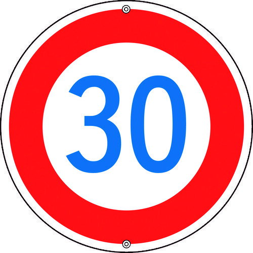 日本緑十字社 133227 緑十字 道路標識・構内用 制限速度30キロ 道路323-30K 600mmΦ スチール