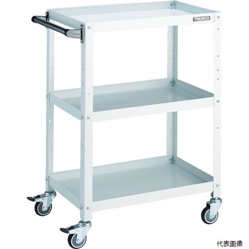 樂天商城 - (代引き不可) トラスコ TRUSCO ツールワゴン ラビットワゴン 600×400×H880 ハンドル付 ウレタン車輪 ホワイト