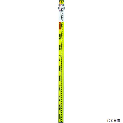 【特長】 ●表面は10mmごとに読み取りやすい目盛線になっており、50mm毎に赤い目盛線になっています。 ●表面は1mごとに本体の色が黄・白の交互になっており、遠くから見てもすぐに何mなのか分かりやすくなっています。 ●裏面は基準から1mmピッチの目盛を採用し、外構などの測定にも便利です。 ●アルミ合金製で軽量、水にも強い構造です。 ●各段共通ロックボタンで、ワンタッチで取り外しができ、分解清掃が簡単にできます。 【用途】 ●測量作業に。 ●タイプ(段)：3 ●縮長〜全長(mm)：1188〜3000 ●幅(mm)：50 ●目盛表面：10mm目盛 ●目盛裏面：1mm目盛 ●縦長さ(mm)：1188 ●全長(mm)：1188 ●奥行(mm)：1188 ●高さ(mm)：27 ●表目盛：10mmピッチ、1mごとに本体色を黄・白色分け ●裏目盛：1mmピッチの通し目盛付 【材質／仕上】 ●本体：アルミ ●ジョイント部：ABS樹脂 【入数】 ●1本 他のサイズはこちら 在庫のない商品は検索に表示されない場合がございます　