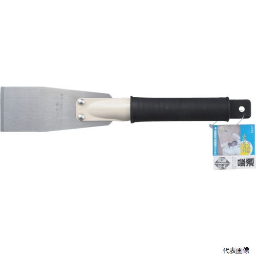 【特長】 ●柄は軽くて丈夫なラバーグリップです。 【用途】 ●ペンキ、壁紙、床材のはがし作業の際に。 ●アスベスト除去作業に。 ●錆落し作業に。 【仕様】 ●刃幅(mm)：100 ●全長(mm)：325 ●刃厚(mm)：0.7 ●サイズ：薄刃100 ●薄刃 【材質／仕上】 ●刃部：ステンレス鋼(SUS420J2) ●柄：スチール 【注意】 ●頭部や柄部に亀裂又はガタツキがないか、確認してください。 ●ご使用時には、必ずヘルメット、安全メガネ手袋を着用してください。 ●周囲の安全を確認し用途にあった形状、サイズで正しくご使用下さい。 【入数】 ●1本 他のサイズはこちら 在庫のない商品は検索に表示されない場合がございます　