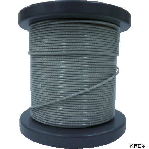 大阪コートロープ NSB200-230-50M O.C.R SUSワイヤロープ2.00/2.30mm 7×7 50m巻コート付(クリアー)