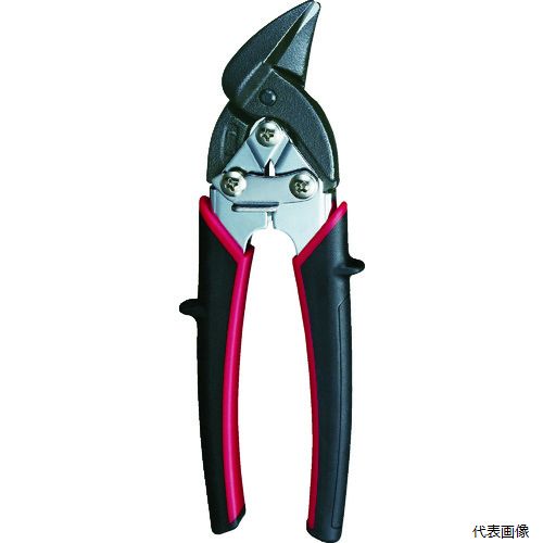 【特長】 ●強力スプリングを内蔵しています。 ●安全ロック付です。 ●滑り止めグリップとフィット感のあるハンドルを採用しています。 ●鋭い切れ味で1.2mm厚の鉄板も楽に切れます。 【仕様】 ●切断能力(mm)鉄板：1.2 ●切断能力(mm)銅板：1.5 ●切断能力(mm)ステンレス板：0.7 ●全長(mm)：183 ●刃長(mm)：14 ●刃先：左曲り ●刃部：反りなし ●ギザなし 【材質／仕上】 ●刃部：クロムモリブデン鋼 ●グリップ：ポリ塩化ビニール、熱可塑性ゴム 【注意】 ●提供不可：chemSHERPA 【入数】 ●1丁 他のサイズはこちら 在庫のない商品は検索に表示されない場合がございます　