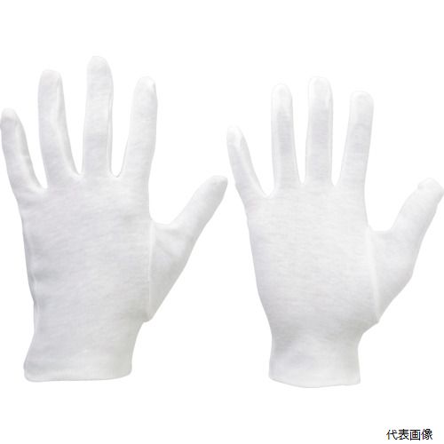 【特長】 ●吸汗性の良い純綿素材の細かい作業に適した手袋です。 【用途】 ●品質管理。 ●インナー用など。 【仕様】 ●色：ホワイト ●サイズ：M ●全長(cm)：22.0 ●手のひら周り(cm)：18.0 ●中指長さ(cm)：7.6 ●厚さ(mm)：0.4 ●マチ：あり ●マチ付 【材質／仕上】 ●綿 【入数】 ●1組/12双 他のサイズはこちら 在庫のない商品は検索に表示されない場合がございます　