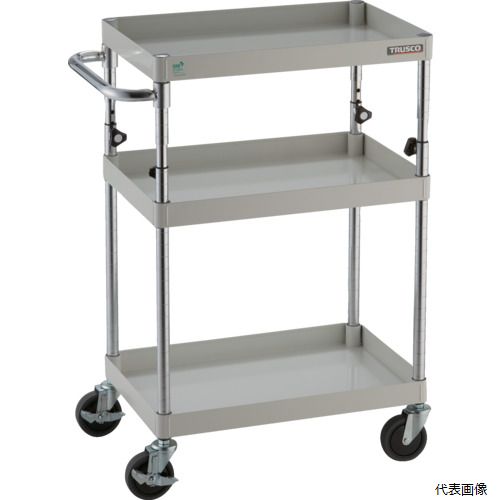 (代引き不可) トラスコ TRUSCO ツールワゴン フェニックスワゴン 省音 600X400XH880〜1130 3段 ホワイト