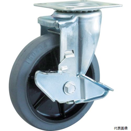 トラスコ TYSB-100G TRUSCO キャスター TYSシリーズ 自在 SP付 グレーゴム車100mm