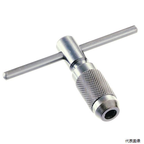 【特長】 ●使いやすいT型ハンドルです。 【用途】 ●タップのねじ切り作業用。 【仕様】 ●適合タップ寸法：M2〜M6 ●適合タップ四角部：2.5〜4.5 ●全長(mm)：60 ●ハンドル径(mm)：5 【材質／仕上】 ●快削鋼 【入数】 ●1個 他のサイズはこちら 在庫のない商品は検索に表示されない場合がございます　