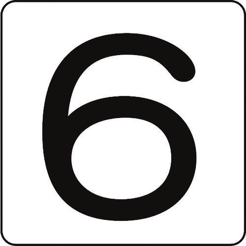 日本緑十字社 171506 緑十字 数字ステッカー 6 HS-6(5P)大 80×80mm 5枚組 アルミ