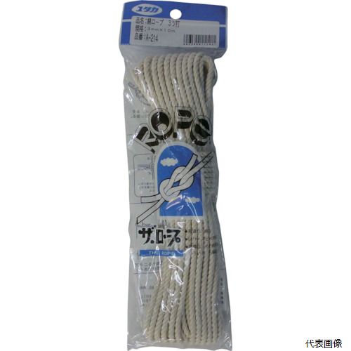 ユタカメイク A-214 ロープ 綿ロープ3ツ打 3mm×10m