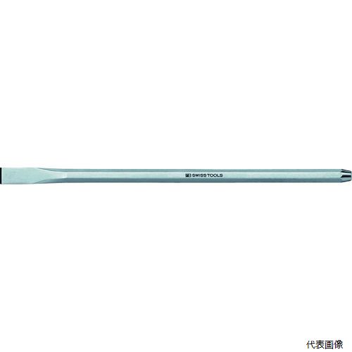 【特長】 ●PB独自の特殊鋼により刃先は非常に頑丈で耐破損性が高く、使用によるチッピングが生じません。 ●打撃ヘッドは、ISO、DIN規格に沿って電気誘導焼き入れ処理が施され、安全性が高められています。 ●PBのタガネは全体に焼き入れ焼き戻し処理をしています。 ●ボディーはクロームメッキ加工されており、握りやすく、見た目にも美しい仕上げとなっています。 【用途】 ●ブロックなどの剥がし作業 【仕様】 ●刃幅(mm)：8 ●全長(mm)：250 ●胴サイズ(mm)：φ6.5 ●フラットタイプ 【材質／仕上】 ●特殊鋼 【入数】 ●1本 他のサイズはこちら 在庫のない商品は検索に表示されない場合がございます