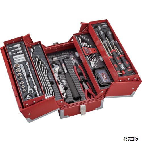 【スタンプラリー】TONE TSAT330 TONE 整備用工具セット ツールセット(レッド仕様) 間口433×奥行220×高..