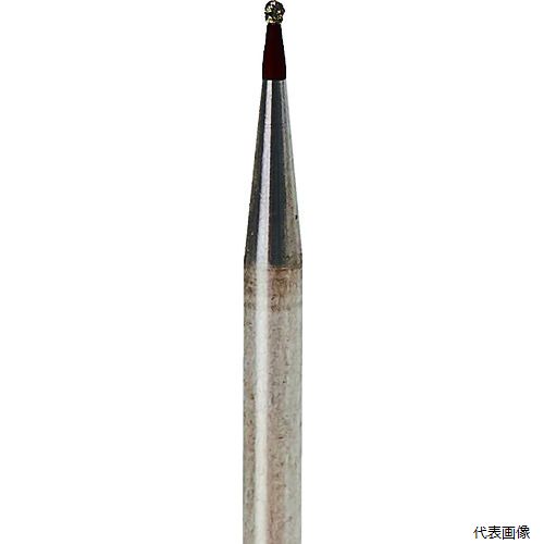 【特長】 ●微細で精密な研削加工に最適です。 ●微細研削加工、精密研削加工、微細バリ取り、彫刻等に最適な小径でショートシャンクのミニチュアダイヤモンドバーです。 ●軽量に加え全長は約19mmのため作業者の微妙なタッチを加工物に伝えることができ、より繊細な作業を可能にします。 ●電着ボンド（メッキによる砥粒の固着）は研削砥粒の突き出し量が大きく集中度も高いのでミニチュアながら大変研削力に優れています。 【用途】 ●超硬合金、セラミックス、石材、ガラス、シリコン、FRP、フェライト等硬くて脆い材料の加工。 【仕様】 ●粒度(#)：320 ●刃径(mm)：0.6 ●刃長(mm)：0.6 ●軸径(mm)：1.6 ●全長(mm)：19 ●最高使用回転数(rpm)：300000 ●形状：球 ●砥粒：ダイヤモンド 【注意】 ●安全のため、保護メガネなど、保護具を必ず着用してください。 ●最高使用回転速度以下で使用してください。 【入数】 ●1PK/5本 他のサイズはこちら 在庫のない商品は検索に表示されない場合がございます