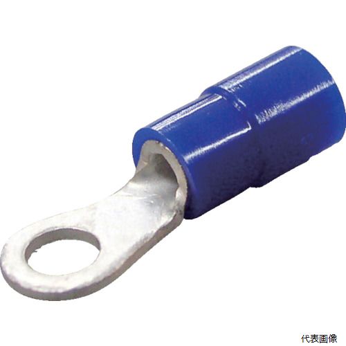 ニチフ TMEX 2-4M-BLU 環境配慮形絶縁被覆付丸形端子R形(100個入)より線1.04〜2.63外寸8mmスタッド径4.3mm