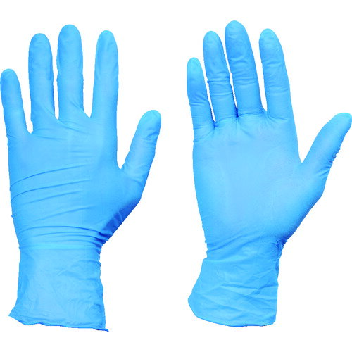 TRUSCO 使い捨てニトリル手袋TGワーク 0.10 粉無青L 100枚 (TGNN10BL) 手袋TO