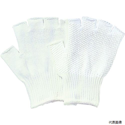 【特長】 ●指先仕事に最適な指出し手袋です。 【用途】 ●指先の感覚が重要な軽作業などに。 【仕様】 ●色：ホワイト ●サイズ：L ●ゲージ数：10 ●全長(cm)：185.2 ●手のひら周り(cm)：18.2 ●中指長さ(cm)：2.6 ●厚さ：1.2mm ●10ゲージ編 【材質／仕上】 ●手袋：綿100％　スベリ止め：塩化ビニール 【入数】 ●1双 他のサイズはこちら 在庫のない商品は検索に表示されない場合がございます