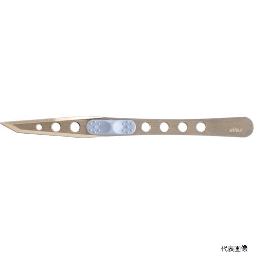 【特長】 ●プレーンタイプに比べ、先端が摩耗し難く長持ちするチタンコーティング仕様です。 ●先端をスキ加工で薄くすることにより、細かい作業に最適です。 ●エラストマーグリップ付で、指先の滑りを防止します。 ●印刀型設計で上下を逆転することに...