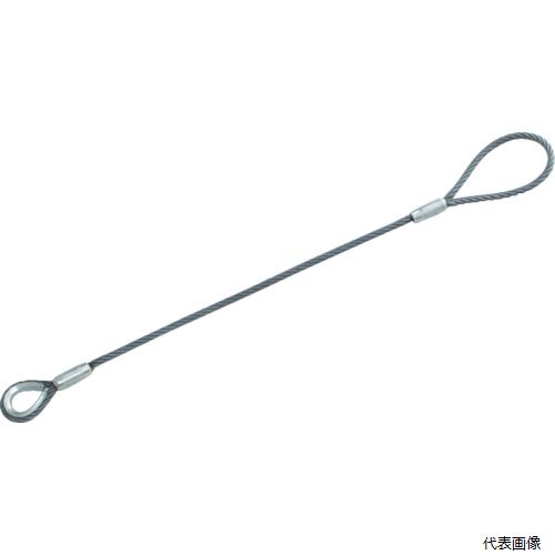 【特長】 ●「JIS規格(JISB8817)」及び「クレーン等安全規則第219条」の規定に則り加工をしている商品です。 ●特殊スリーブにてプレス加工をしていますので、加工端末部にトゲがなく、より安全に作業が行えます。 【用途】 ●工事現場や各種工場内での玉掛作業及び固縛作業用。 【仕様】 ●安全使用荷重2本垂直吊り(t)：1.35 ●全長(m)：1.5 ●スリング径(mm)：9 ●タイプ：B ●JIS規格(JISG3525)ワイヤロープ使用 ●片側シンブル入り ●JIS規格(JISG3525) 【材質／仕上】 ●ロープ：炭素鋼 ●芯：麻芯 ●スリーブ：アルミ合金 ●シンブル：Q235（SS400相当）表面ドブメッキ 【注意】 ●提供不可：chemSHERPA、SDS、ミルシート 【入数】 ●1本 他のサイズはこちら 在庫のない商品は検索に表示されない場合がございます　