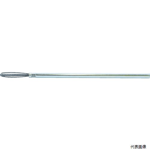 【特長】 ●耐久性・弾力性があり、リーマーやブラシでは取れない穴加工部の頑固なバリに有効です。 【用途】 ●各種穴加工の一次研磨、バリ取り、かえり取り、サビ取りに。 【仕様】 ●全長(mm)：150 ●ブラシ部長さ(mm)：30 ●軸径(mm)：4 ●適合内径(mm)：5 ●最高使用回転数(rpm)：1200 ●シャフト径(mm)：6 ●交差穴用。 【材質／仕上】 ●先端：三角ピアノ線φ7 ●軸：真鍮パイプ 【入数】 ●1本 他のサイズはこちら 在庫のない商品は検索に表示されない場合がございます　