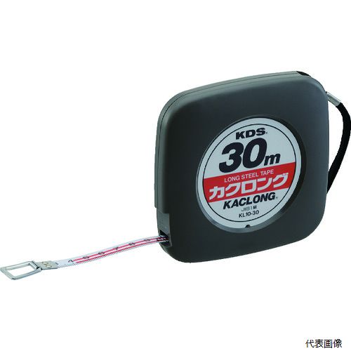 【特長】 ●コンパクトタイプです。 ●ハンドルは折りたたみ式で邪魔になりません。 【用途】 ●長めの寸法測定に。 【仕様】 ●テープ長さ(m)：30 ●テープ幅(mm)：10 ●テープ厚さ(mm)：0.18 ●目盛仕様：JIS1級メートル目盛 ●455ピッチ表示：○ ●標準張力(N)：20 ●標準張力：20N ●JIS1級 ●455mmピッチ表示：あり ●ブリスターパック入 ●片面目盛 【材質／仕上】 ●テープ：スチール ●ケース：ABS樹脂 【注意】 ●パック包装と個箱は包装形態が異なるだけで製品仕様は同じです。 【入数】 ●1個 他のサイズはこちら 在庫のない商品は検索に表示されない場合がございます　