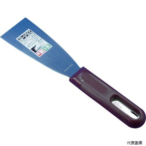 【特長】 ●ブレードが柄尻まで貫通しています。 ●ハンドル部は滑り止め効果の高いチェッカリング加工を施してあります。 【用途】 ●塗料の剥離に。 ●錆落としに。 ●汚れや粘着物の除去に。 【仕様】 ●全長(mm)：240 ●刃幅(mm)：50 ●刃長(mm)：130 ●貫通型。 ●刃付け加工無し。 【材質／仕上】 ●刃：ステンレス ●ハンドル：ポリプロピレン 【注意】 ●刃物は人に向けたり振り回さないようにして下さい。 【入数】 ●1丁 他のサイズはこちら 在庫のない商品は検索に表示されない場合がございます