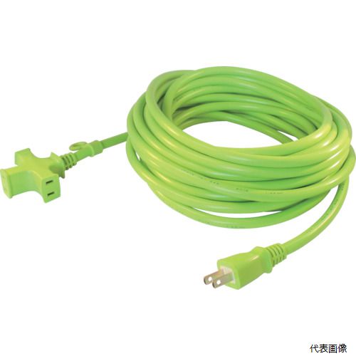 正和電工 VCTM-10GN トライアングルマルチタップ 125V-15A 10m 緑